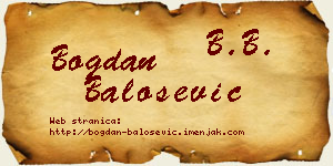Bogdan Balošević vizit kartica
